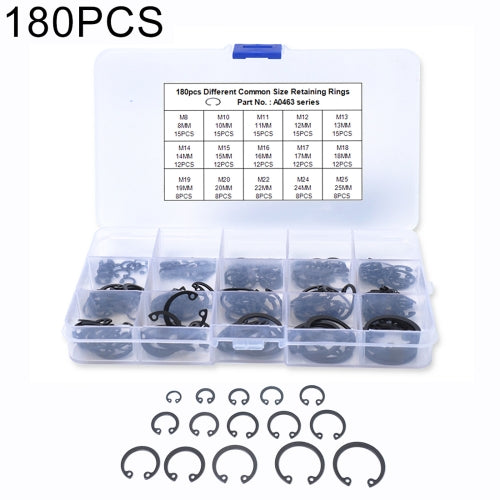 180 PCS Car C Shape Circlip Snap Ring Assortment Retaining Rings