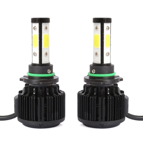 2 PCS X6 9006 36W 3600LM 6500K 4 COB LED Car Headlight Lamps, DC 9-32V White Light(Black)