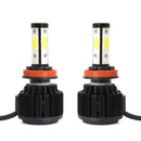 2 PCS X6 H8/H11 36W 3600LM 6500K 4 COB LED Car Headlight Lamps DC 9-32V White Light(Black)