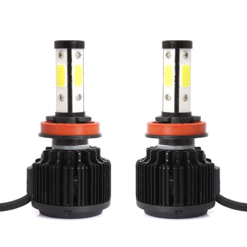 2 PCS X6 H8/H11 36W 3600LM 6500K 4 COB LED Car Headlight Lamps DC 9-32V White Light(Black)