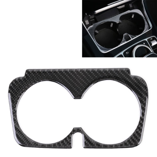 Car Carbon Fiber Water Cup Holder Decorative Sticker for Mercedes-Benz C-Class