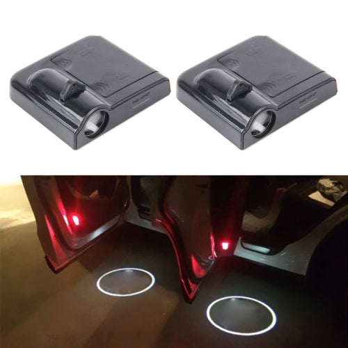 2 PCS LED Ghost Shadow Light, Car Door LED Laser Welcome Decorative Light, Display Logo for JEEP Car Brand(Black)