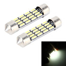 2 PCS 2W 100 LM 6000K 36MM Bicuspid Port Car Dome Lamp LED Reading Light with 16 SMD-4014 LED Lamps, DC 12V (White Light)