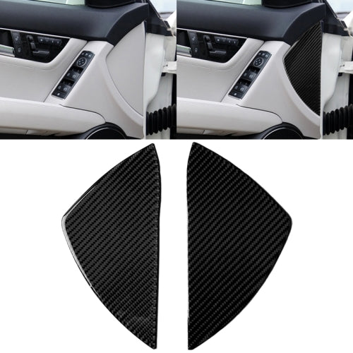 Car Carbon Fiber Front Door Slot Panel Decorative Sticker for Mercedes-Benz W204 C Class 2007-2013