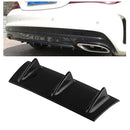 Universal Car Rear Bumper Lip Diffuser 3 Shark Fin Style Black ABS, Size: 35.5 x 30.5 x 15.2cm