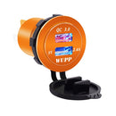 Universal Car QC3.0 Dual Port USB Charger Aluminum Alloy 2 Port USB Adapter 5V 2.4A IP66(Blue Light)
