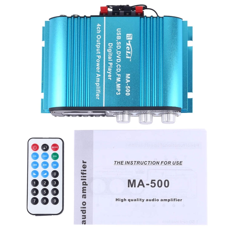 MA-500 Stereo Digital Play Power Amplifier with Remote Control, Suppor