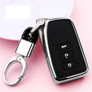 Electroplating TPU Single-shell Car Key Case with Key Ring for LEXUS RX200T / GS / ES300 / IS / NX200 / LS / ES200 / RX270 / NX300H / LX570 (Silver)