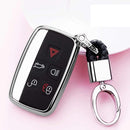 Electroplating TPU Single-shell Car Key Case with Key Ring for LAND ROVER Aurora / Discover God / Range Rover & JAGUAR (Silver)