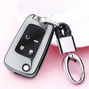 Electroplating TPU Single-shell Car Key Case with Key Ring for CHEVROLET CRUZE / AVEO & BUICK Hideo / XTGT / Regal / LACROSS (Silver)