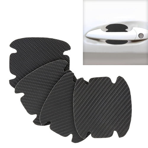4 PCS Car-Styling Leather Carbon Fiber Texture Door Outer Handle Scratches Resistant Sticker