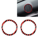 2 PCS Car Carbon Fiber A Column Horn Ring Decorative Sticker for Ford Mustang