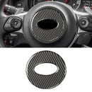 Car Carbon Fiber Steering Wheel Decorative Sticker for Subaru Forester 2016-2018, Left and Right Drive Universal (Black)