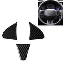 3 in 1 Car Carbon Fiber Steering Wheel Button Decorative Sticker for Honda Fit, Left and Right Drive Universal