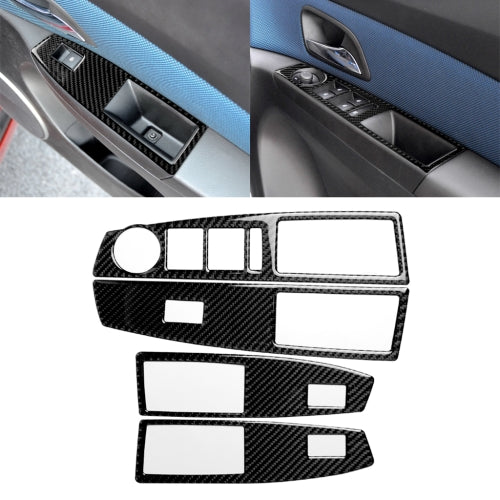 Car Carbon Fiber Window Lift Switch Panel Decorative Sticker for Chevrolet Cruze 2009-2015, Right Drive