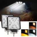 2 PCS 4 inch Square 3-line X-shape DC10-30V / 15W / 6000K / 3000K / 1050LM Car Headlights Projector Lens Work Light