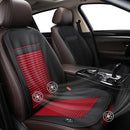Car 12V Cushion Summer Ventilation USB Refrigeration Blowing Breathable Ice Silk Seat Cover (Red)