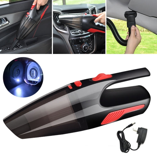 Car / Household Wireless Portable 120W Handheld Powerful Vacuum Cleaner with LED Light EU Plug (Black)