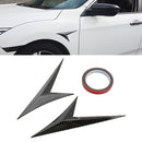 Modified Fender Side Wing Sticker Blade Side Shark Gill Car Body Decorative Sticker for Honda 10th Generation Civic, Carbon Fiber