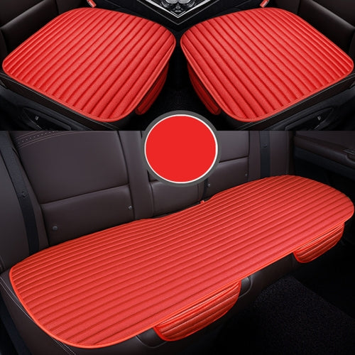 3 in 1 Car Seat Cushion Free Binding Half Inclusive Seat Mat Set (Red)
