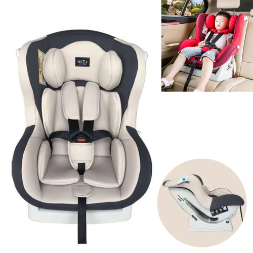 Car Forward and Reverse Installation Children Safety Sit and Lie Down Seat Seat Belt Fixing (Beige)