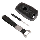 Car Flocking Plastic Square-shaped Key Protective Cover Three Buttons for BMW (Black)