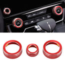 3 PCS Car Metal Air Conditioner Knob Case for Honda CR-V 2017(Red)