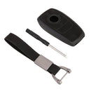 Car Flocking Plastic Square-shaped Key Protective Cover Three Buttons for Mercedes-Benz (Black)