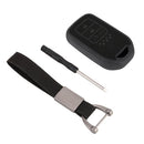 Car Flocking Plastic Knife-shaped Key Protective Cover Three Button with Start Key for Honda(Black)