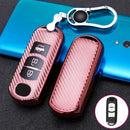 For Mazda Smart 3-button Car TPU Key Protective Cover Key Case with Key Ring (Pink)