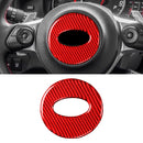 Car Carbon Fiber Steering Wheel Decorative Sticker for Subaru BRZ 2013-2017, Left and Right Drive Universal (Red)