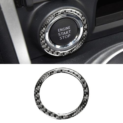 Car Carbon Fiber One-button Start Decorative Sticker for Subaru BRZ / Toyota 86 2013-2017, Left and Right Drive Universal (Black)