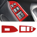 Car Carbon Fiber Window Glass Lifting Panel Decorative Sticker for Subaru BRZ / Toyota 86 2013-2017, Right Drive (Red)