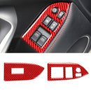 Car Carbon Fiber Window Glass Lifting Panel Decorative Sticker for Subaru BRZ / Toyota 86 2013-2017, Left Drive (Red)