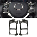 Car Carbon Fiber Steering Wheel Button Decorative Sticker for Lexus IS250 NX200 200t 300h 13-, Left Drive