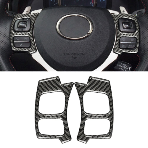 Car Carbon Fiber Steering Wheel Button Decorative Sticker for Lexus IS250 NX200 200t 300h 13-, Left Drive