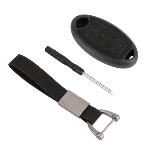 Car Flocking Plastic Key Protective Cover Four Buttons for Nissan X-TRAIL / Teana / Qashqai / Sylphy / Tiida, Style 2 (Black)