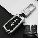 Car Luminous All-inclusive Zinc Alloy Key Protective Case Key Shell for Volkswagen B Style Smart 3-button (Silver)
