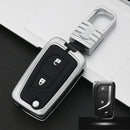 Car Luminous All-inclusive Zinc Alloy Key Protective Case Key Shell for Toyota B Style Folding 2-button (Silver)