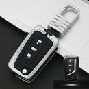 Car Luminous All-inclusive Zinc Alloy Key Protective Case Key Shell for Toyota B Style Folding 3-button (Silver)