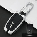 Car Luminous All-inclusive Zinc Alloy Key Protective Case Key Shell for Toyota C Style Smart 2-button (Silver)