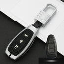 Car Luminous All-inclusive Zinc Alloy Key Protective Case Key Shell for Ford A Style Smart 3-button (Silver)
