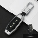 Car Luminous All-inclusive Zinc Alloy Key Protective Case Key Shell for Ford C Style Smart 3-button (Silver)
