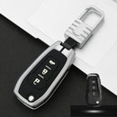 Car Luminous All-inclusive Zinc Alloy Key Protective Case Key Shell for Ford D Style Folding 3-button (Silver)