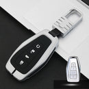 Car Luminous All-inclusive Zinc Alloy Key Protective Case Key Shell for Geely B Style Smart 4-button (Silver)