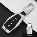 Car Luminous All-inclusive Zinc Alloy Key Protective Case Key Shell for Geely C Style Smart 4-button (Silver)