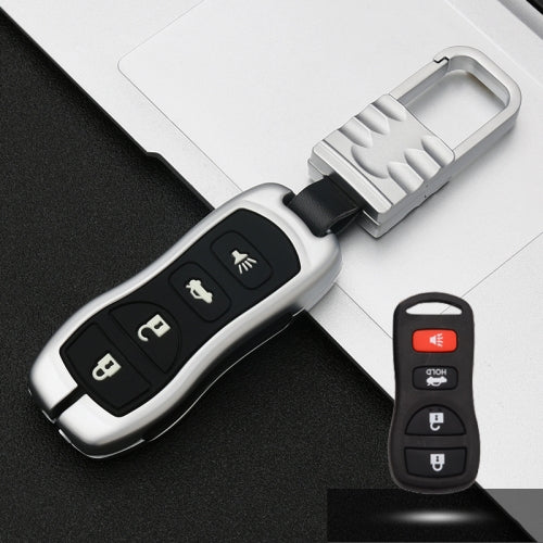 Car Luminous All-inclusive Zinc Alloy Key Protective Case Key Shell for Nissan I Style (Silver)
