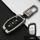 Car Luminous All-inclusive Zinc Alloy Key Protective Case Key Shell for Hyundai B Style Smart 3-button (Gun Metal)