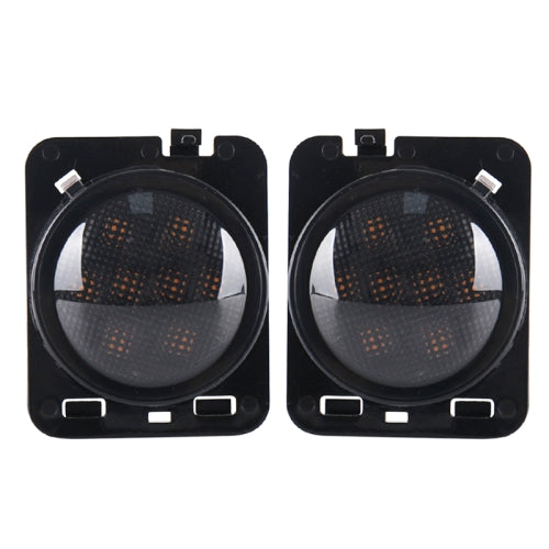 2 PCS 8W DC 12V Car SUV Refit LED Wheel Eyebrow Turn Signal for Jeep Wrangler JK 07-17, Specification: Butt Assembly with Aperture
