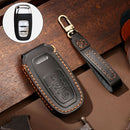 Hallmo Car Cowhide Leather Key Protective Cover Key Case for Audi A6L / A8L / A4 / A7 / A5 B Style (Black)